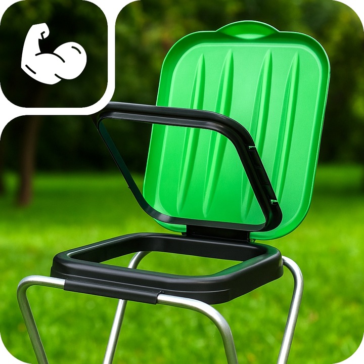 STOJAK METALOWY do Segregacji Śmieci Pojemnik KOSZ NA ODPADY na 3 WORKI