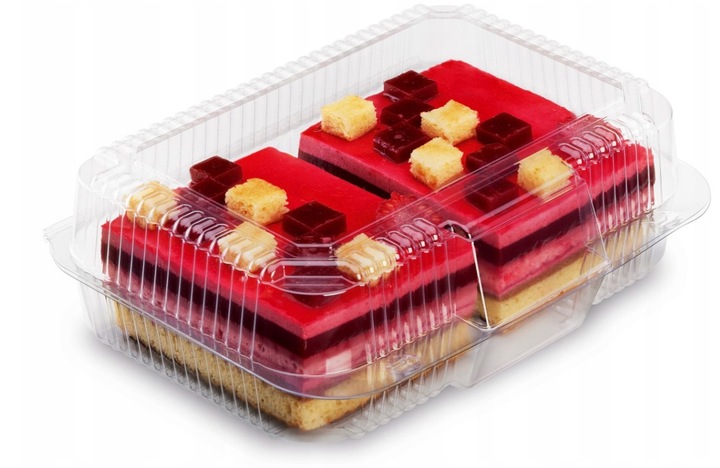 50x Pudełka cukiernicze 1,75 L pojemniki plastikowe na Ciasto Tort Sałatki