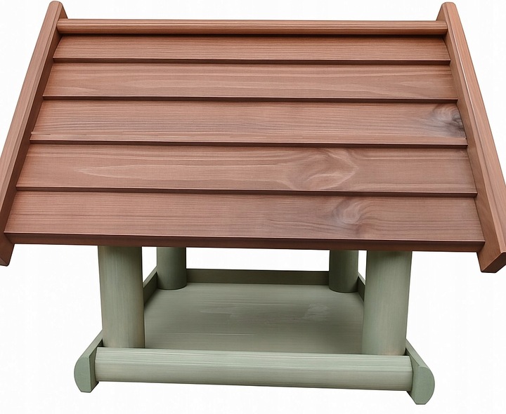 DUŻY karmnik dla ptaków DREWNIANY impregnowany OZDOBA budka XXL