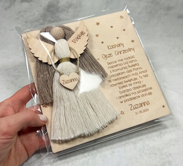 PODZIĘKOWANIE dla MATKI CHRZESTNEJ komunia ANIOŁEK MAKRAMA