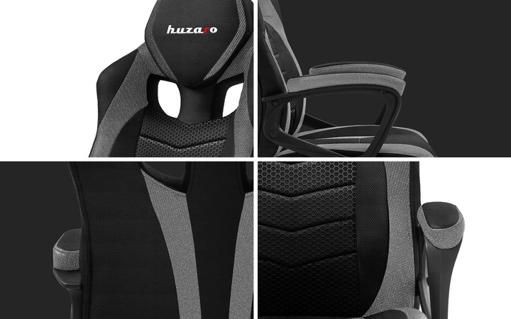 Fotel Gamingowy Gracza obrotowy Tilt HUZARO Force 2.5 GREY MESH