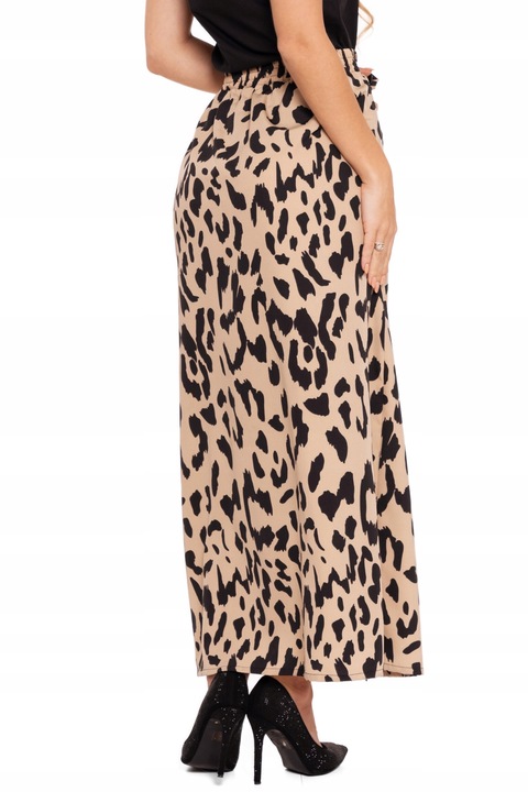 DŁUGA SPÓDNICA DAMSKA MAXI ELEGANCKA Z ROZCIĘCIEM W CĘTKI MODNA MORAJ M