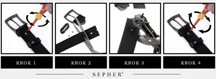 SEPHER Pasek skórzany klasyczny J. BRĄZOWY męski