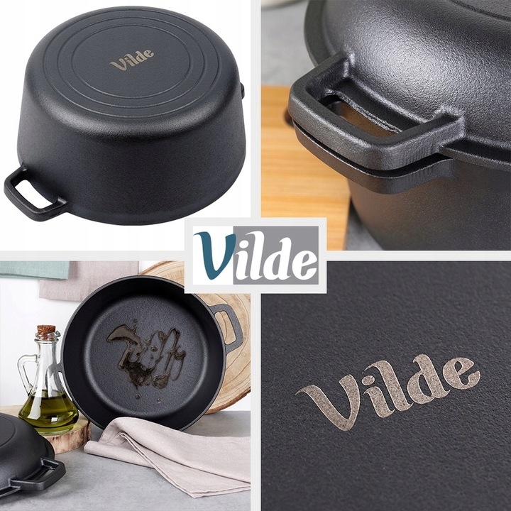 Garnek ŻELIWNY brytfanna brytfanka patelnia do pieczenia smażenia 2w1