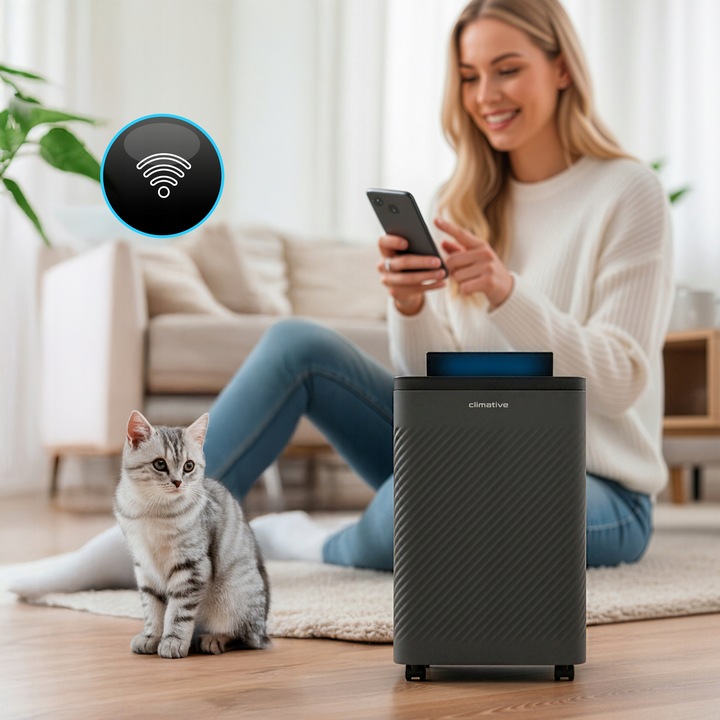 Osuszacz powietrza 12l Nexi pochłaniacz wilgoci 2w1 UV ION WiFi HEPA