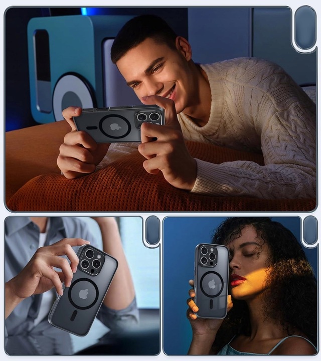 Etui do iPhone 16 PRO 5G do MagSafe WZMACNIANE 360° MATT CASE + 2x SZKŁO