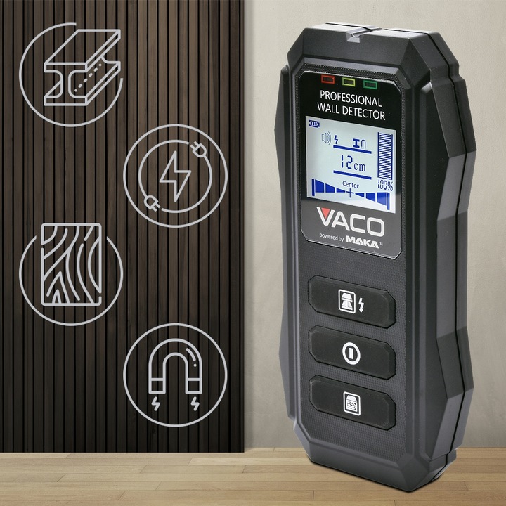 WYKRYWACZ PRZEWODÓW Detektor napięcia METALI Drewna PROFILI Rur KABLI