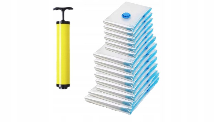 Worki Próżniowe na Ubrania Pościel do Pakowania 14 szt Zestaw + Pompka