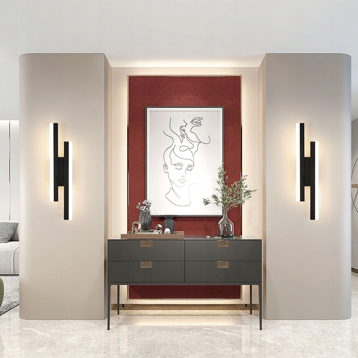 LAMPA LINIOWA SCIENNA LED KINKIET CZARNA ŚCIEMNIALNA NOWOCZESNA DO