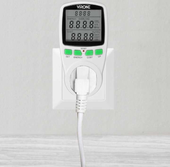 WATOMIERZ LICZNIK ENERGII MIERNIK ZUŻYCIA POBORU PRĄDU WOLTOMIERZ 2