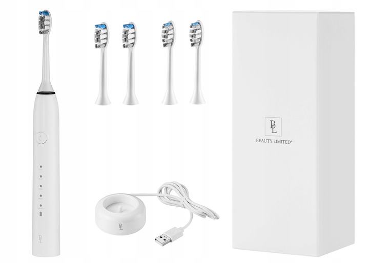 Szczoteczka soniczna do zębów 84tys r/min 5 Tryb 4 Końcówki INDUKCJA BIAŁA