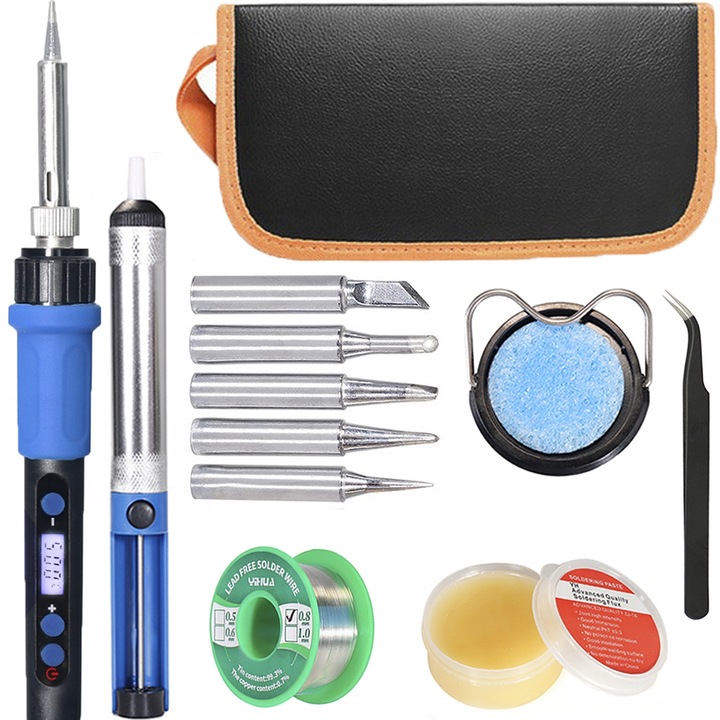 Lutownica Precyzyjna 100W Zestaw Lutowniczy LCD Odsysacz do Cyny 13