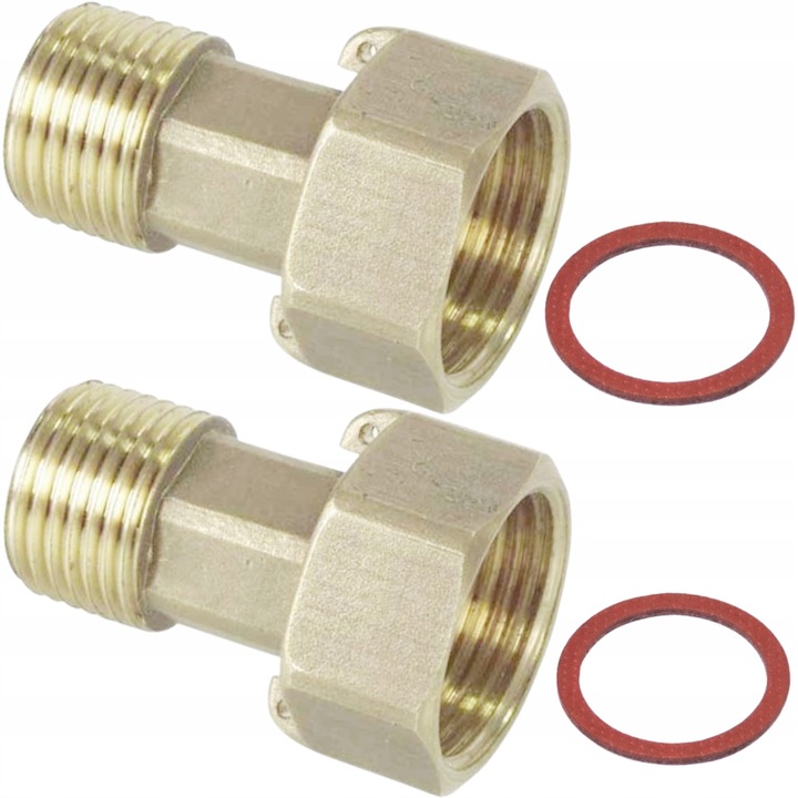 KOMPLET ŚRUBUNEK MOSIĘŻNY WODOMIERZA 3/4 ( 3/4" x 1" ) - 2 SZTUKI SOLIDNY