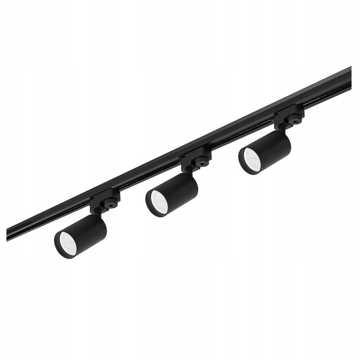 Oświetlenie szynowe 3x Lampa GU10 czarna listwa 1m SZYNOPRZEWÓD reflektor