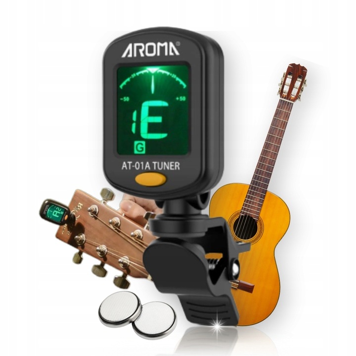 STROIK TUNER GITAROWY DO STROJENIA GITARY SKRZYPIEC BASU UKULELE AROMA