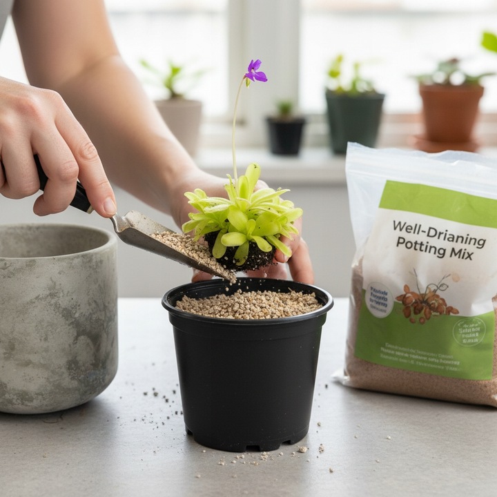 Pinguicula Tłustosz "TINA" idealny na ziemiórki, muszki owocówki itp.