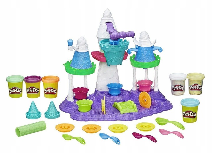 Ciastolina PLAY-DOH MAGICZNA LODZIARNIA TĘCZOWE LODY UNICORN 4 tuby 8 kolor