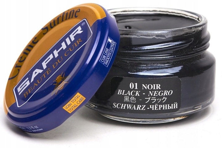 Krem koloryzujący do skór Saphir 01. czarny