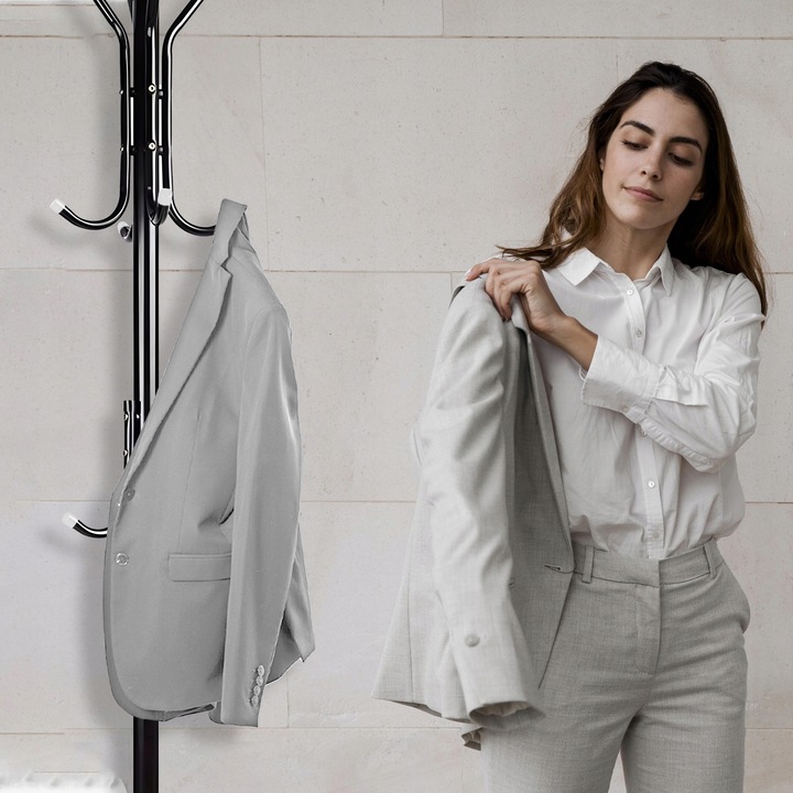 WIESZAK PODŁOGOWY STOJĄCY STOJAK LOFT NA UBRANIA KURTKI 12 RAMION 3