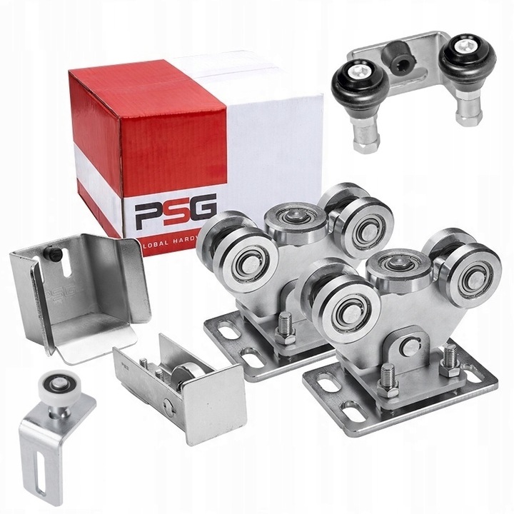 WÓZEK wózki do BRAMY PRZESUWNEJ 80x80 komplet ZESTAW wózków bramowych