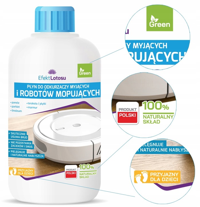 PŁYN MYJĄCY DO ROBOTÓW MOPUJĄCYCH SPRZĄTAJĄCYCH MOPÓW BIONICZNYCH BEZ SMUG