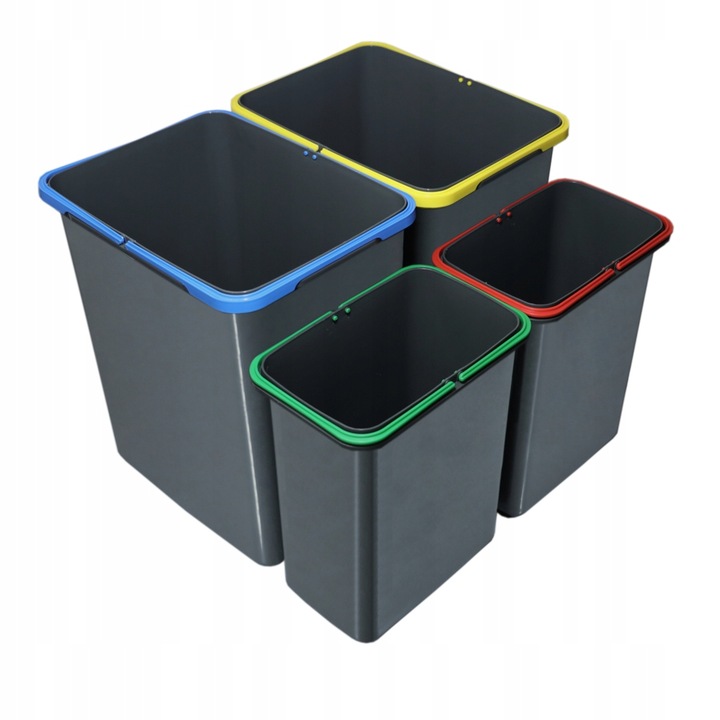 Zestaw koszy do segregacji śmieci 2x20L 2x8L do szafek min 50cm Merill