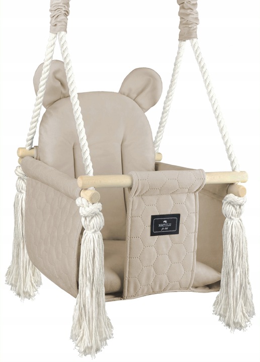 Huśtawka MIŚ - oryginalna beżowa huśtawka NATILU do domu i ogrodu VELVET