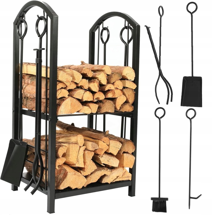 STOJAK NA DREWNO KOMINKOWE OPAŁOWE KOSZ NA DRZEWO DREWNO SPAWANY W CAŁOŚCI