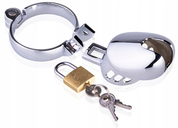 Wytrzymały STALOWY MĘSKI PAS CNOTY NA KŁÓDKĘ