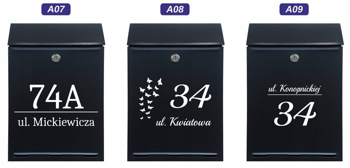 Skrzynka na listy A-4 z Napisem - nadruk UV