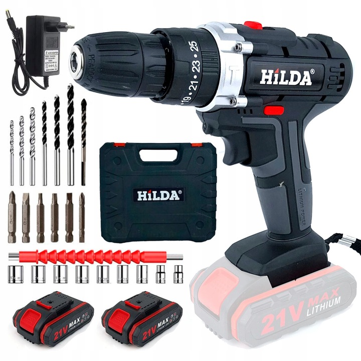 Akumulatorowa wiertarka udarowa Makita HP488D006 + zestaw bitów Makita