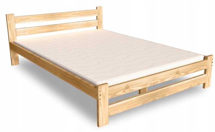 ŁÓŻKO DREWNIANE 140x200 B sosnowe WYSOKI ZAGŁÓWEK