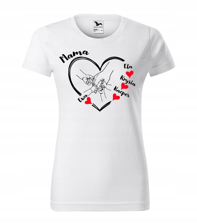 KOSZULKA DZIEŃ MAMY PREZENT DZIEŃ MATKI PERSONALIZOWANY Z IMIONAMI DZIECI M