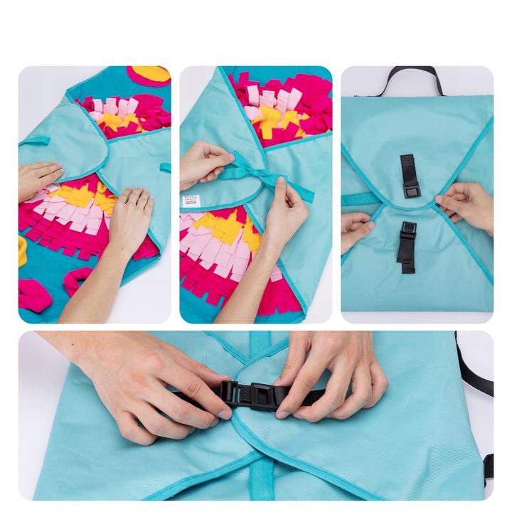 Mata Węchowa dla Psa i Kota Zabawka Edukacyjna na Przysmaki 70×70cm