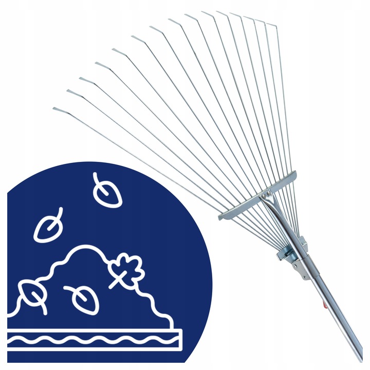 Grabie do liści wachlarzowe druciane regulowane metalowy rączka