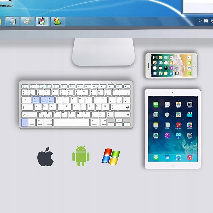 KLAWIATURA BEZPRZEWODOWA BLUETOOTH MEMBRANOWA SMART TV PC IOS ANDROID WIN