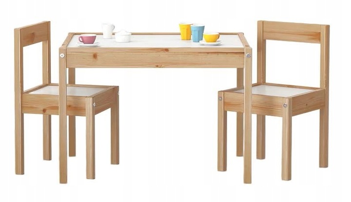 IKEA LATT / STOLIK DLA DZIECI + 2 KRZESŁA MEBLE DZIECIĘCE SOSNA