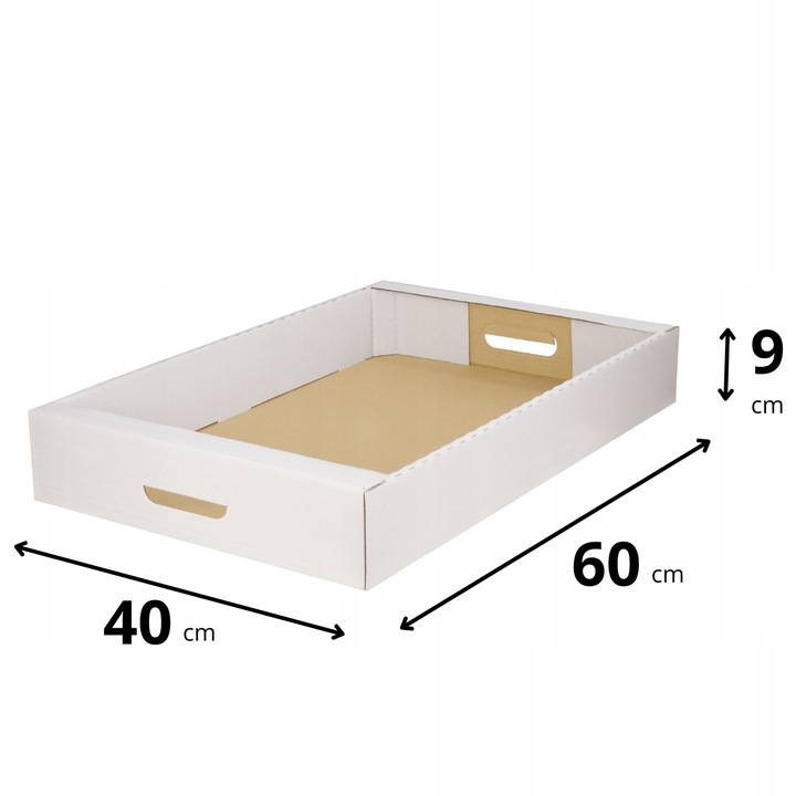 10x Tacka na CIASTO biała 60x40x9 cm karton pudełko na TORT CIASTKA