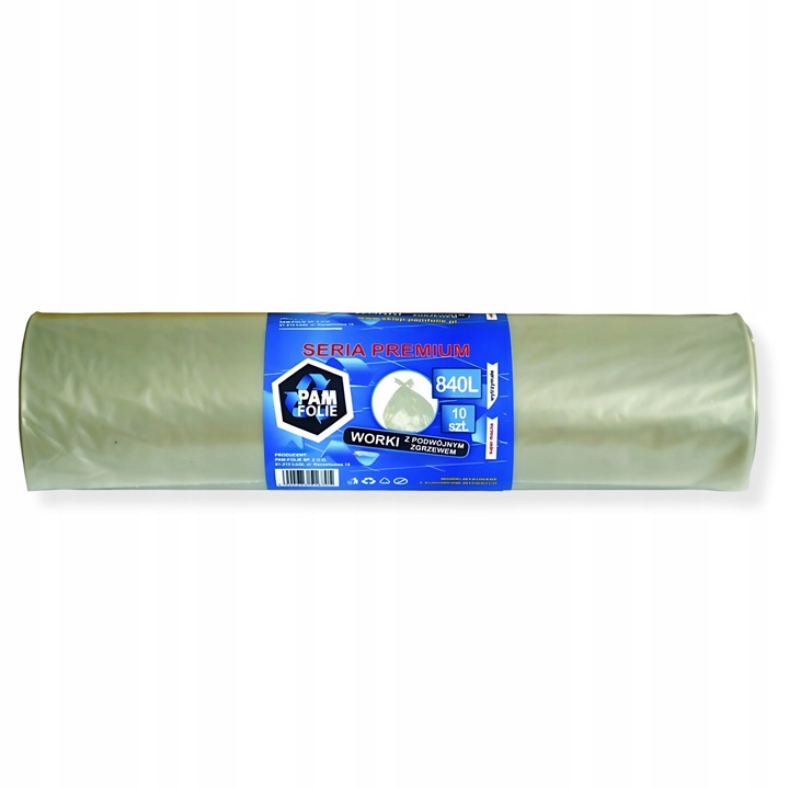 WORKI NA ŚMIECI BUDOWLANE Styropian Bardzo Duże 840L 10szt Pam Folie
