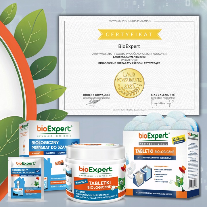 Bakterie do szamba na ROK Tabletki do oczyszczalni 12+3szt GRATIS