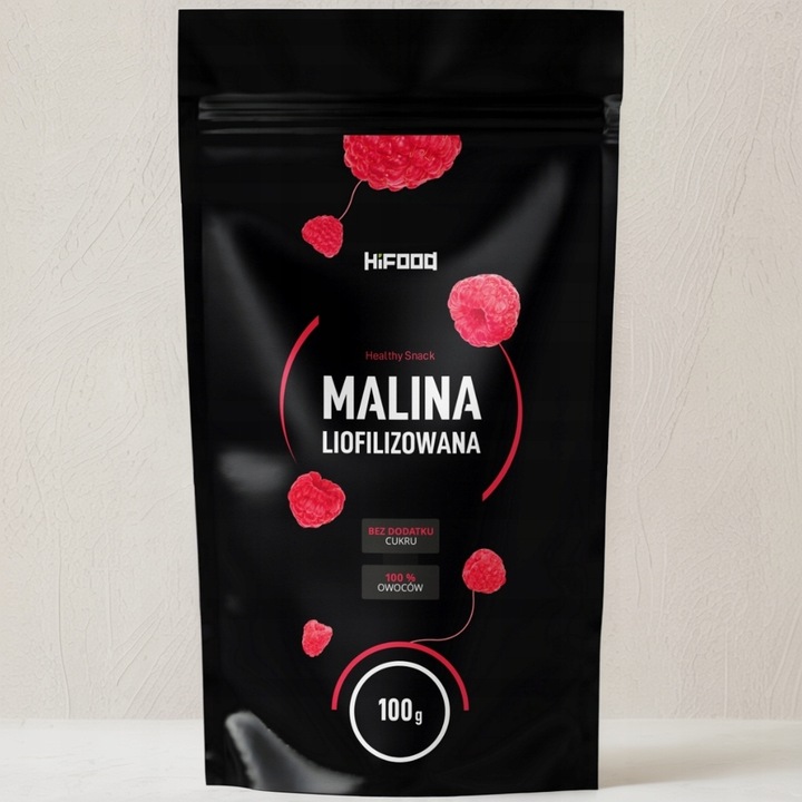 Malina Liofilizowana Maliny Liofilizowane 100g 100 g Owoce Całe HiFood