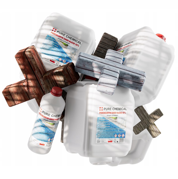 PODCHLORYN SODU 15% CHLOR W PŁYNIE DO WODY DO DREWNA 5L