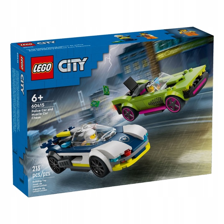 LEGO City Zestaw 60415 Pościg radiowozu za muscle carem auto + Torba LEGO