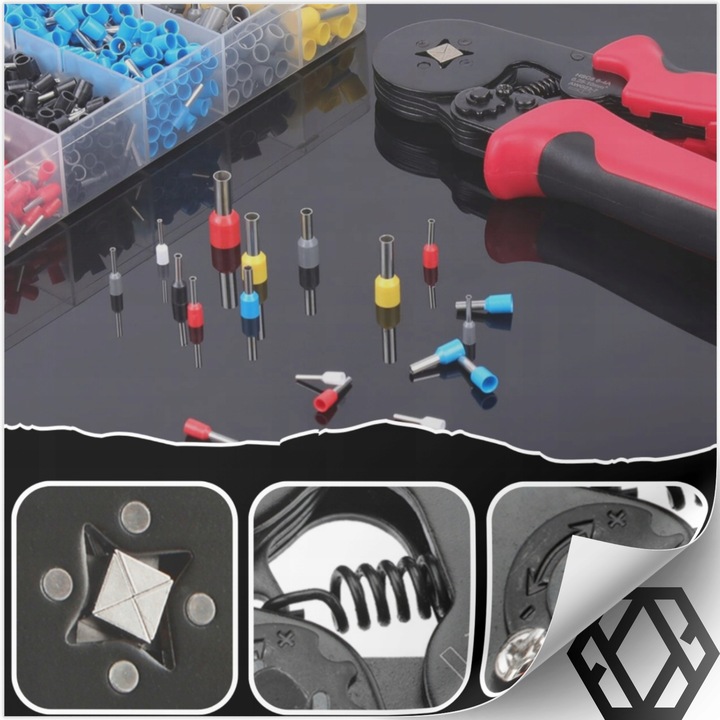 ZACISKARKA PRASKA DO KONEKTORÓW KOŃCÓWEK KABLI TULEJEK 0.25-10mm²