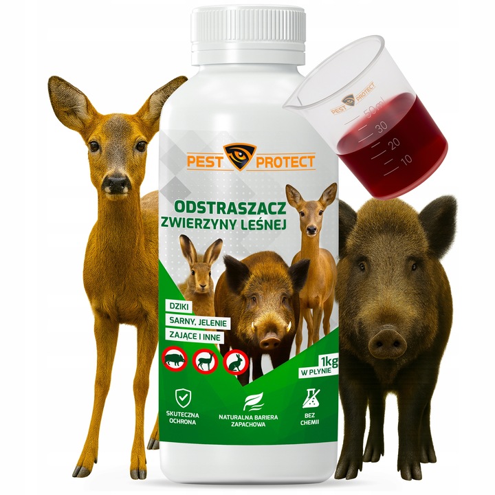 ODSTRASZACZ ŚRODEK NA DZIKI SARNY JELENIE ZAJĄCE PŁYN W PŁYNIE PEST