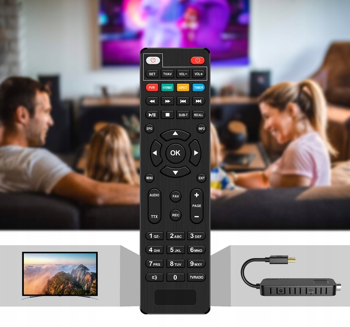 Tuner dekoder dvbt2 hevc mini stick tv naziemnej