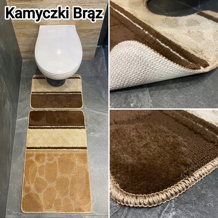 Komplet 2-częściowy dywanik łazienkowy podgumowany szybkoschnący mix wzorów