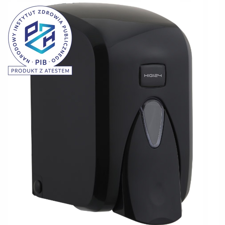 Dozownik Podajnik Dyspenser mydła w płynie 500 ml Czarny Ścienny ATEST PZH