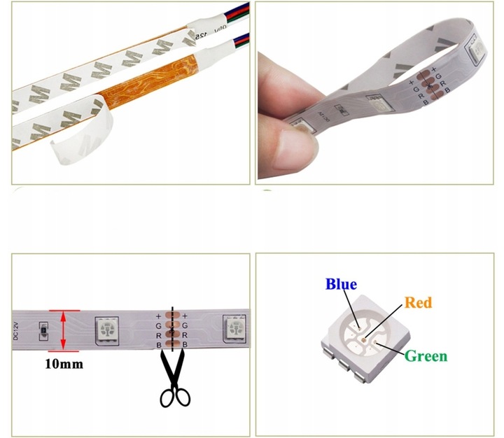 Taśma LED z pilotem zdalnego sterowania zasilana baterią 3m