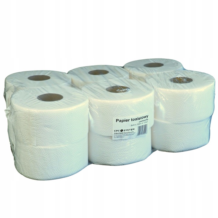 Papier Toaletowy Jumbo Biały Celuloza 2 Warstw Horeca 80m 400 listków